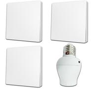 Kit interrupteur va et vient sans fil et sans pile écologique - 3 boutons + 1 Douille E27 Radio