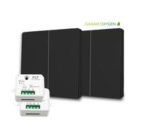 Kit interrupteur va-et-vient sans fil et sans pile prêt à poser - 2 boutons poussoirs double allumage + 2 relais récepteur radio