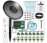 Kit Irrigation Goutte-à-Goutte Solaire 15M | Arrosage Automatique Jardin & Serre | Pompe Programmable avec 12 Goutteurs | Écologique, Facile à Installer