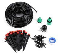 Kit Irrigation Goutte à Goutte, Système d'irrigation Jardin Irrigation Goutte à Goutte Irrigation Automatique avec Tuyau de 25 m et Joint en T 19 x 4/7 pour Paysage Plantes de Patio