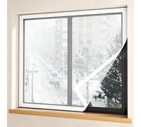 Kit Isolation Fenêtre Résistant aux Intempéries, Film Isolant Thermique | Film Thermique Coupe-vent pour l'hiver, Kit d'étanchéité, Économie d'énergie et Protection contre le Froid(White,80x175cm)