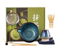 Kit Japonais Pour - Set Bol et Fouet à,Outils de Cérémonie du Thé pour la Pratique du Rituel Matinal, la Méditation, la Préparation et les Chercheurs de Bien-être
