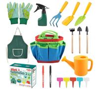 Kit Jardinage Enfant, Outils Jardinage Enfant, Set Attrezzi da Giardinaggio per Bambini, Outils de Jardinage en Plein Air, Outillage De Jardin pour Enfants, Gant Jardinage Enfant, Déguisement Jardinie