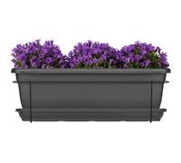 Kit jardinière avec support en métal et plateau - GARDEN ID Relax - Anth. 50 cm - Recyclé et 100% recyclable - Volume pour plantes