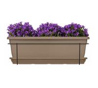 Kit Jardiniere Avec Support En Métal Et Plateau - Garden Id Relax - Taupe 50 Cm - Recyclé Et 100% Recyclable - Volume Pour Plantes