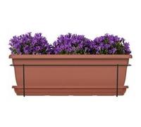 Kit Jardiniere Avec Support En Métal Et Plateau - Garden Id Relax - Terra. 50 Cm - Recy t 100% Recyclable - Volume Pour Plantes Orange G