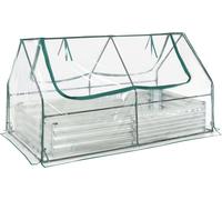 kit jardinière surélevée 3 en 1 avec serre 'Balsorano' acier avec film PVC 186 x 96 x 98 cm Transparent