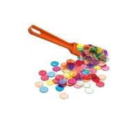 Kit Jeu Bingo magnetique 2 en 1 - Baton Ramasse Jetons Fluo + 100 pions Loto - Pratique, Multicolore - Set Accessoires + Carte
