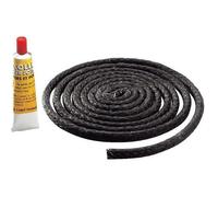KIT JOINT ROND CORDE 8MM DIAMETRE POUR VITRES DE PORTES DE FOURS INSERTS POELES CHAUDIERES ET FOURS AVEC COLLE