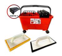 Kit Joint Seau de nettoyage joint carrelage 24 litres Clean pro +3 + Taloche à jointer + Taloche à nettoyer - Shaffer Pro