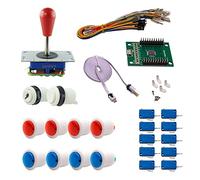 Kit Joysticks et boutons Arcade 1 Joueur Boutons Bicolores Blancs Joystick Zippyy Tige Longue Poire Carte XinMoTek Jeux Vidéo Retro Gaming