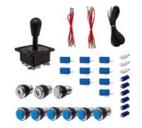 Kit Joysticks et boutons Arcade 1 Joueur Lumineux Boutons Chromés Joystick Américain Câble Gpio Jeux Vidéo Retro Gaming