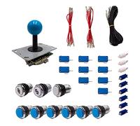 Kit Joysticks et boutons Arcade 1 Joueur Lumineux Boutons Chromés Joystick PCB Tige Noire Boule Câble Gpio Jeux Vidéo Retro Gaming