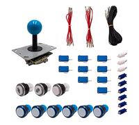 Kit Joysticks et boutons Arcade 1 Joueur Lumineux Boutons Coeurs Blancs Joystick PCB Tige Noire Boule Câble Gpio Jeux Vidéo Retro Gaming