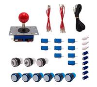 Kit Joysticks et boutons Arcade 1 Joueur Lumineux Boutons Coeurs Blancs Joystick Zippyy Tige Courte Boule Câble Gpio Jeux Vidéo Retro Gaming