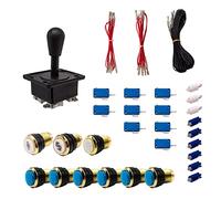 Kit Joysticks et boutons Arcade 1 Joueur Lumineux Boutons Dorés Joystick Américain Câble Gpio Jeux Vidéo Retro Gaming