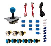 Kit Joysticks et boutons Arcade 1 Joueur Lumineux Boutons Dorés Joystick PCB Tige Noire Boule Câble Gpio Jeux Vidéo Retro Gaming