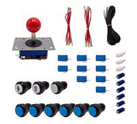Kit Joysticks et boutons Arcade 1 Joueur Lumineux Boutons Noir 2 Joystick Zippyy Tige Courte Boule Câble Gpio Jeux Vidéo Retro Gaming