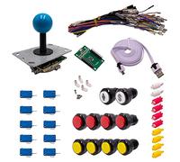 Kit Joysticks et boutons Arcade 1 Joueur Lumineux Boutons Noirs 2 Joystick PCB Tige Noire Boule Carte XinMoTek Jeux Vidéo Retro Gaming