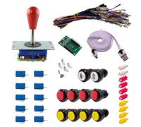 Kit Joysticks et boutons Arcade 1 Joueur Lumineux Boutons Noirs 2 Joystick Zippyy Tige Longue Poire Carte XinMoTek Jeux Vidéo Retro Gaming