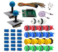 Kit Joysticks et boutons Arcade 2 Joueurs Boutons Américains Joysticks PCB Tiges Noires Boule Carte XinMoTek Jeux Vidéo Retro Gaming
