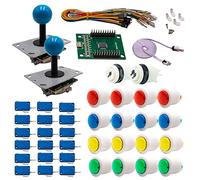 Kit Joysticks et boutons Arcade 2 Joueurs Boutons Bicolores Blancs Joysticks PCB Tiges Noires Boule Carte XinMoTek Jeux Vidéo Retro Gaming