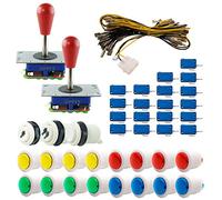 Kit Joysticks et boutons Arcade 2 Joueurs Boutons Bicolores Blancs Joysticks Zippyy Tige Longue Poire Nu Jeux Vidéo Retro Gaming