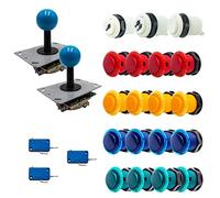Kit Joysticks et boutons Arcade 2 Joueurs Boutons Génériques Joysticks PCB Tige Noire Boule Nu Jeux Vidéo Retro Gaming