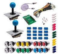 Kit Joysticks et boutons Arcade 2 Joueurs Lumineux Boutons Chromés Joysticks PCB Tige Noire Carte XinMoTek Jeux Vidéo Retro Gaming