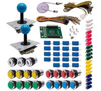 Kit Joysticks et boutons Arcade 2 Joueurs Lumineux Boutons Chromés Joysticks PCB Tiges Noires Boules Carte XinMoTek Jeux Vidéo Retro Gaming