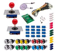 Kit Joysticks et boutons Arcade 2 Joueurs Lumineux Boutons Chromés Joysticks Zippyy Tige Courte Boule Carte XinMoTek Jeux Vidéo Retro Gaming