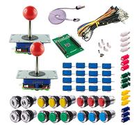 Kit Joysticks et boutons Arcade 2 Joueurs Lumineux Boutons Chromes Joysticks Zippyy Tige Longue Boule Carte XinMoTek Jeux Vidéo Retro Gaming