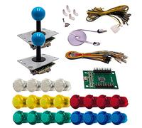 Kit Joysticks et boutons Arcade 2 Joueurs Lumineux Boutons Clipsables Transparents Lumineux Joysticks PCB Tiges Noires Boules Carte XinMoTek Jeux Vidéo Retro Gaming