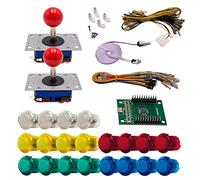 Kit Joysticks et boutons Arcade 2 Joueurs Lumineux Boutons Clipsables Transparents Lumineux Joysticks Zippyy Tiges Courtes Boules Carte XinMoTek Jeux Vidéo Retro Gaming