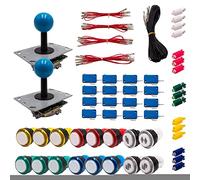 Kit Joysticks et boutons Arcade 2 Joueurs Lumineux Boutons Coeurs Blancs Joysticks PCB Tiges Noires Boules Câble Gpio Jeux Vidéo Retro Gaming