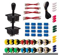 Kit Joysticks et boutons Arcade 2 Joueurs Lumineux Boutons Dorés Joysticks Américains Câble Gpio Jeux Vidéo Retro Gaming