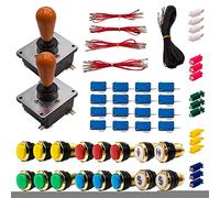 Kit Joysticks et boutons Arcade 2 Joueurs Lumineux Boutons Dorés Joysticks Coréens Câble Gpio Jeux Vidéo Retro Gaming