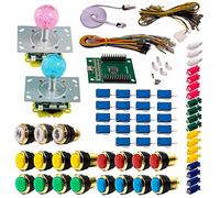Kit Joysticks et boutons Arcade 2 Joueurs Lumineux Boutons Dorés Joysticks Lumineux Boules Carte XinMoTek Jeux Vidéo Retro Gaming
