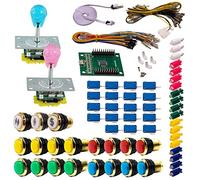 Kit Joysticks et boutons Arcade 2 Joueurs Lumineux Boutons Dorés Joysticks Lumineux Poires Carte XinMoTek Jeux Vidéo Retro Gaming