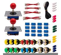 Kit Joysticks et boutons Arcade 2 Joueurs Lumineux Boutons Dorés Joysticks Zippyy Tiges Courtes Boules Câble Gpio Jeux Vidéo Retro Gaming