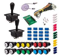 Kit Joysticks et boutons Arcade 2 Joueurs Lumineux Boutons Noirs 2 Joysticks Américains Carte XinMoTek Jeux Vidéo Retro Gaming