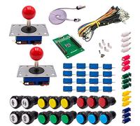 Kit Joysticks et boutons Arcade 2 Joueurs Lumineux Boutons Noirs 2 Joysticks Zippyy Tige Courte Boule Carte XinMoTek Jeux Vidéo Retro Gaming