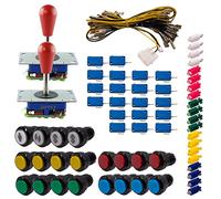 Kit Joysticks et boutons Arcade 2 Joueurs Lumineux Boutons Noirs 2 Joysticks Zippyy Tiges Longues Poires Nu Jeux Vidéo Retro Gaming
