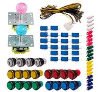 Kit Joysticks et boutons Arcade 2 Joueurs Lumineux Boutons Tranparents Joysticks Lumineux Boules Nu Jeux Vidéo Retro Gaming