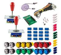 Kit Joysticks et boutons Arcade 2 Joueurs Lumineux Boutons Transparents Joysticks Zippyy Tige Longue Poire Carte XinMoTek Jeux Vidéo Retro Gaming