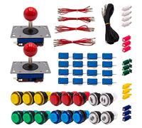 Kit Joysticks et boutons Arcade 2 Joueurs Lumineux Boutons Transparents Joysticks Zippyy Tiges Courtes Boules Câble Gpio Jeux Vidéo Retro Gaming