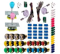 Kit Joysticks et boutons Arcade 2 x 1 Joueur Lumineux Boutons Dorés Joysticks Lumineux Poire Carte XinMoTek Jeux Vidéo Retro Gaming