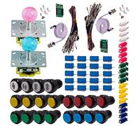 Kit Joysticks et boutons Arcade 2 x 1 Joueur Lumineux Boutons Noirs 2 Joysticks Lumineux Boules Carte XinMoTek Jeux Vidéo Retro Gaming