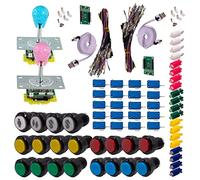 Kit Joysticks et boutons Arcade 2 x 1 Joueur Lumineux Boutons Noirs 2 Joysticks Lumineux Poire Carte XinMoTek Jeux Vidéo Retro Gaming