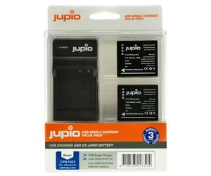 Kit Jupio : 2 x batteries DMW-BLG10 pour Panasonic + chargeur USB